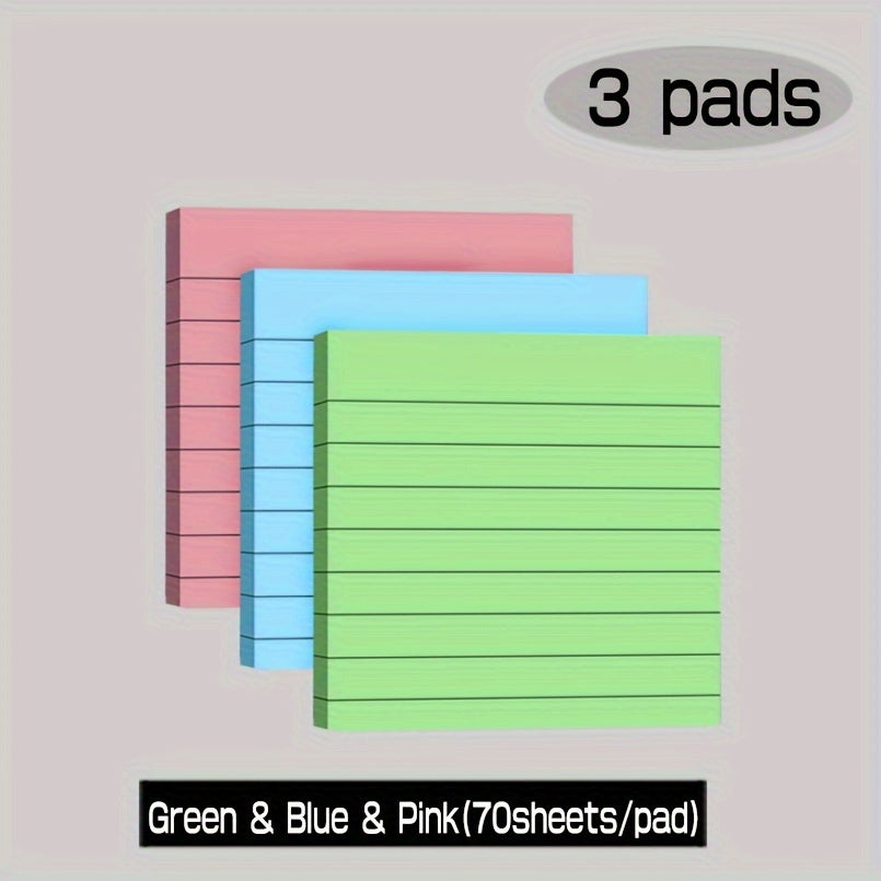 2 Pads 70 Sheets Pastel Lined Sticky Notes