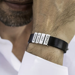 Custom Family Name Stainless Steel Bracelet - Adjustable Gift For Men