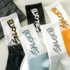 5 Pairs Letter Print Socks Comfy & Breathable Mid Tube Socks Women's Stockings