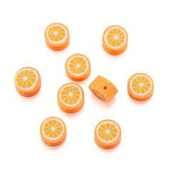 50pcs Orange Polymer Clay Slice Beads DIY Jewelry Accessories