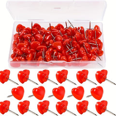 100pcs Heart Pattern Push Pin Home Office Decorative Supplies