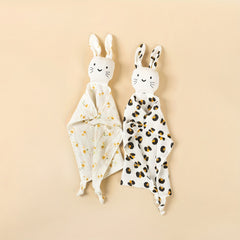 Baby Cotton Gauze Bib Rabbit Ear Doll 6-12 Months Sleeping Blanket