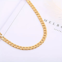 Men's 18k Plated Necklace Bracelet Set