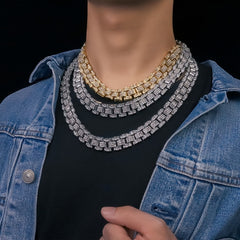 Hip Hop Cuban Link Chain Bracelet Men Necklace Jewelry