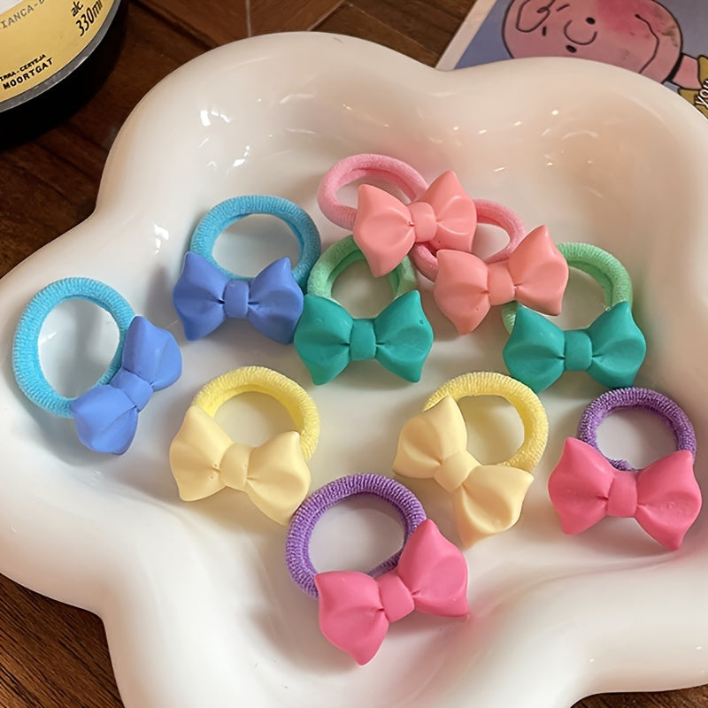 10pcs Easter Rabbit Heart Hair Ties For Thin Hair