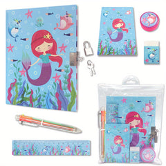 Girls Diary With Lock Kids Journal Stationary Set Mermaid Gift