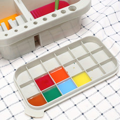 3 In 1 Brush Washing Bucket With Pen Holder And Painting Palette Cover