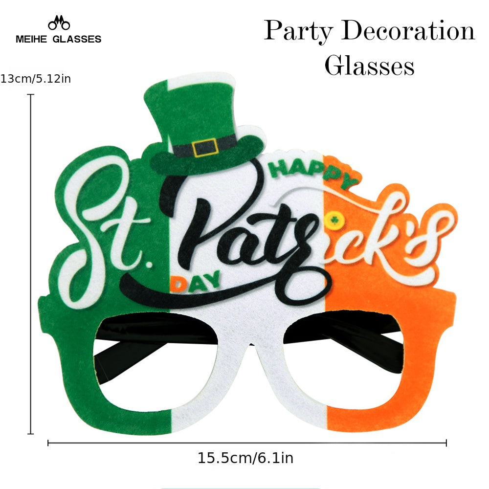 St Patrick's Party Decoration Glasses Clover Elf Green Dwarf Party Photo Props