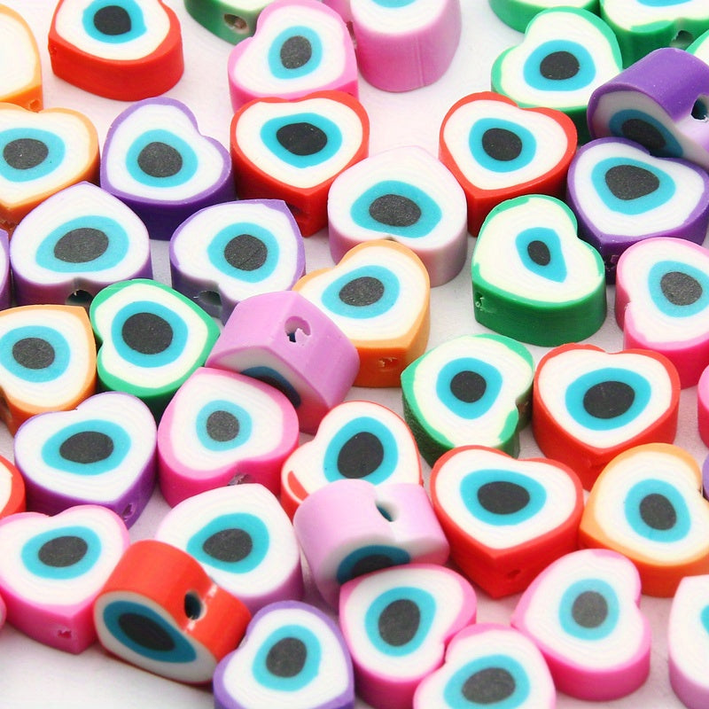 50pcs Eyes Pattern Soft Pottery Beads DIY Accessories