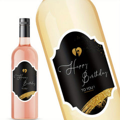 Birthday Bottle Labels Wine Bottle Stickers For Champagne Sparkling Wine