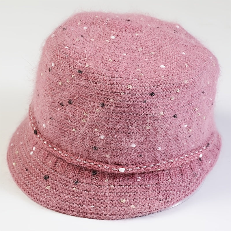 Vintage Knitted Thermal Bucket Hat Fisherman Hat Winter Hat For Her