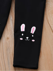Girls' Bunny Embroidery Legging Pants For Kids