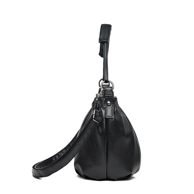 Vintage PU Leather Crossbody Bag Retro Shoulder Bag Women's Handbag