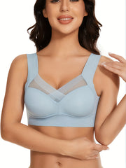 Breathable Wireless Push Up Bra with Mesh