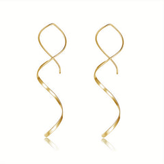 Spiral Threader Earrings Bohemian Ethnic Style Silver Plated Jewelry