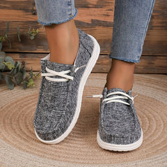 Women's Canvas Lace Up Outdoor Sneakers Lightweight Walking Shoes