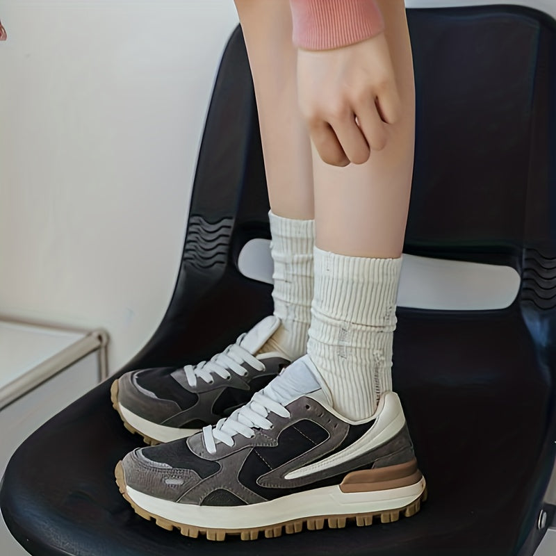 8 Pairs Ripped Crew Socks Comfy & Breathable Women's Stockings & Hosiery