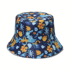 Flower Mushroom Print Bucket Hat Sunscreen Basin Hats