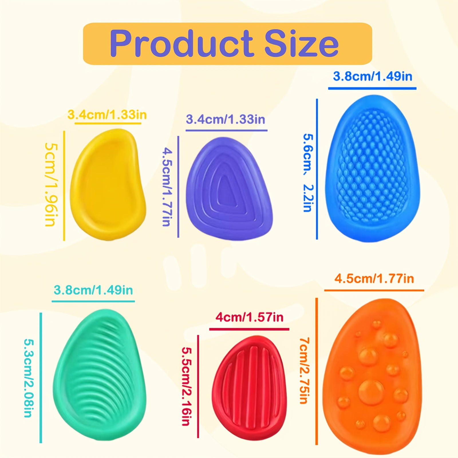 6pcs Children's Sensory Stone Box Set for Emotional Soothing