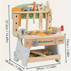 Kids Wooden Construction Toy Set with Tools