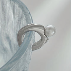 Faux Pearl Decor Ear Cuff Minimalist Style Jewelry
