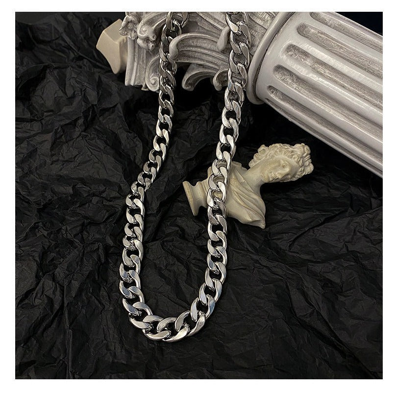 Chunky Cuban Link Chain Necklace Punk Stainless Steel Chain Necklace
