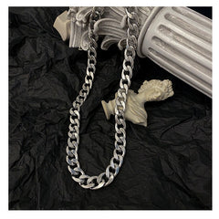Chunky Cuban Link Chain Necklace Punk Stainless Steel Chain Necklace
