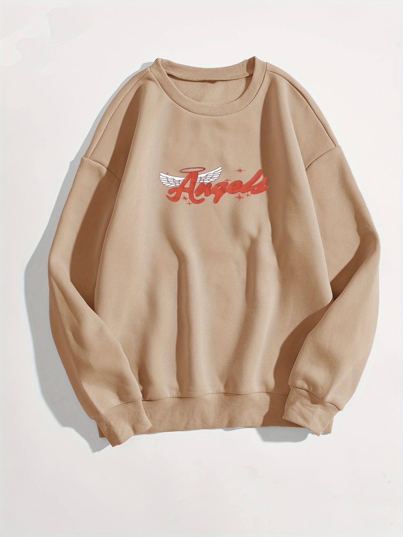 Letter Print Crew Neck Sweatshirt for Women