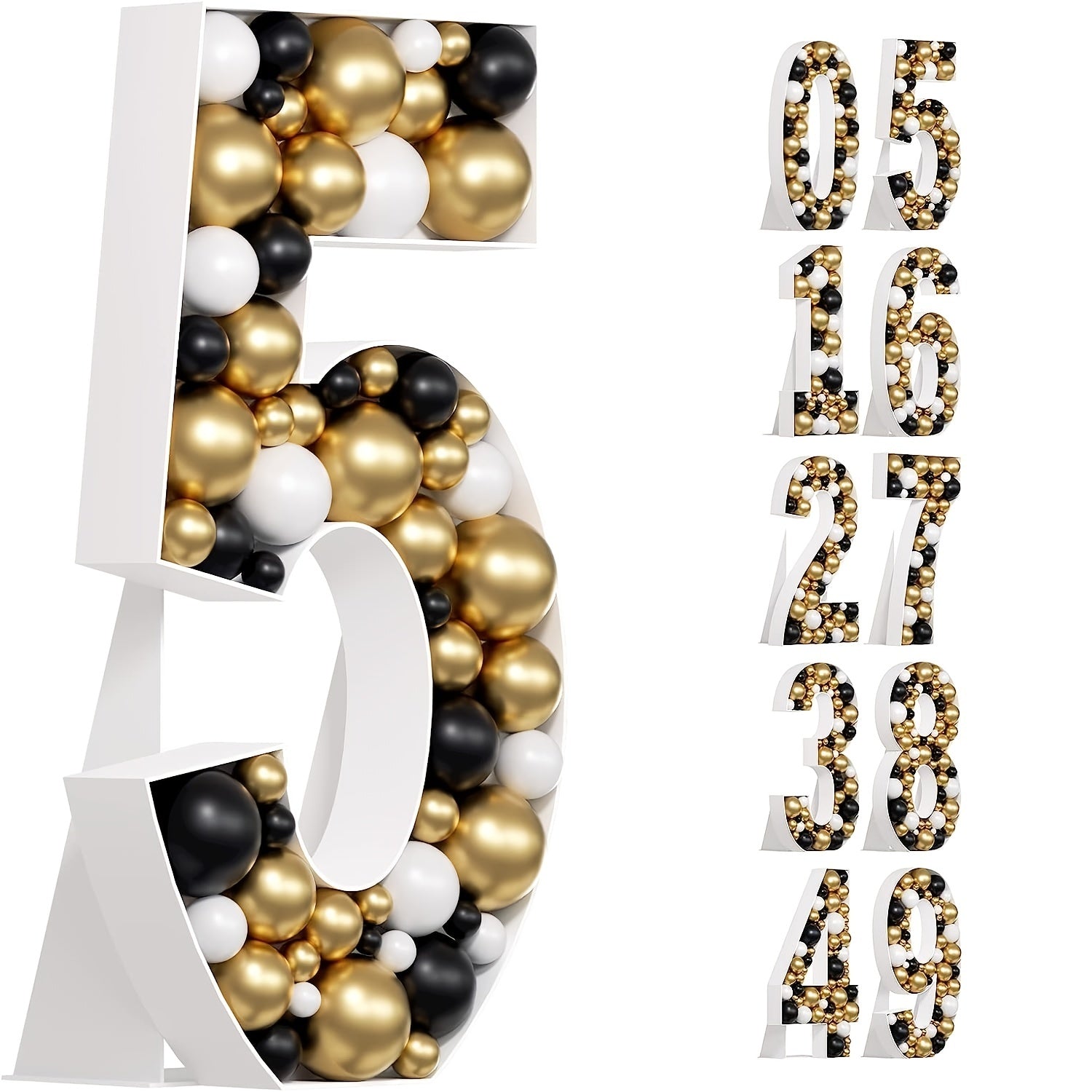 3D Number Shape Balloon Box Decoration for Birthday Party
