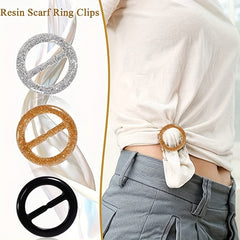 Glitter Round Waist Buckle Scarf Shawl Clip Clothing Brooches 6pcs Set