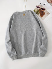 Women's Solid Crew Neck Sweatshirt for Fall & Winter
