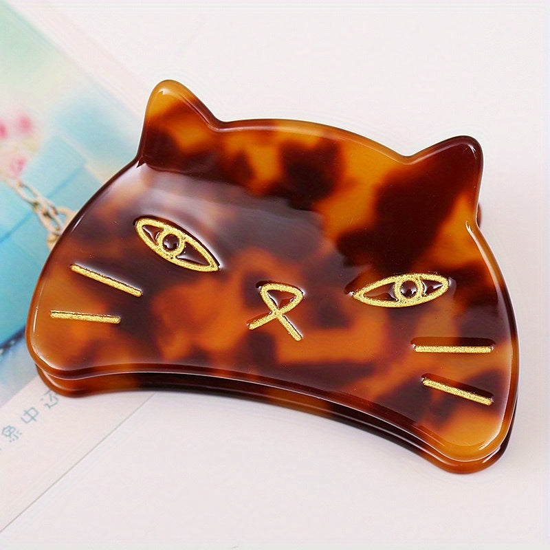 Acetic Cat Face Hair Claw Animal Clip Shark Claw Back Head Hair Ponytail