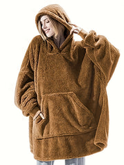 Hooded Fuzzy Lounge Robe with Pockets Women's Loungewear