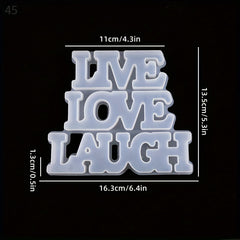 Love Silicone Resin Mold Live Love Laugh Epoxy Casting DIY Sign Craft Supplies