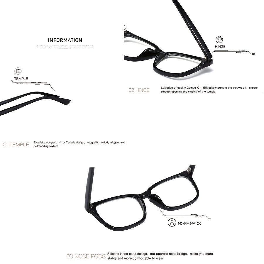 Men's Oversized Retro Full Frame Glasses Holder