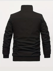 Men's Stand Collar Zip Up Jacket Coat For Spring Fall