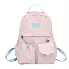 Letter Patch Decor Backpack Preppy Style School Bag