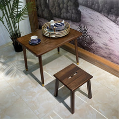 Walnut Wood Stool Tea Table Living Room Dining Learning Chair Porch Handle