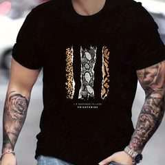 Beast Skin Print Men's Graphic Crew Neck T shirt Casual Comfy Tees