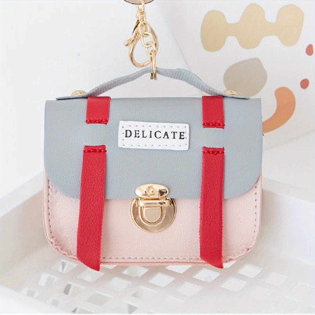 Kids Coin Purse Mini Wallet Cover Lock Small Bag Key Chain Pendant