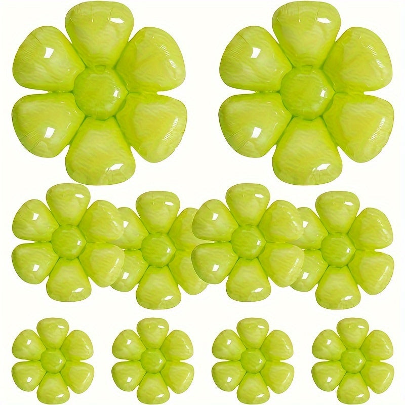 10pcs Green Flower Balloons Large Daisy Balloons Graduation Party Decor