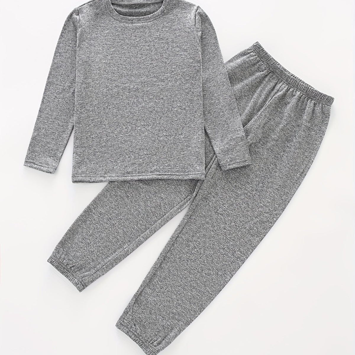 Boys 2pcs Pajamas Long Sleeve Top & Pants Grey Set Kids Clothes