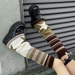 Y2K Style Striped Knee High Socks