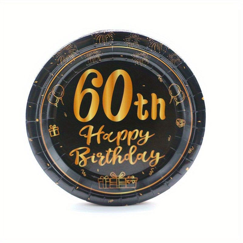 Golden Birthday Theme Party 10 Pcs Paper Dessert Plates Cheers To Tableware