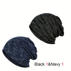Striped Cotton Pullover Hat Soft Unisex Beanie Hat