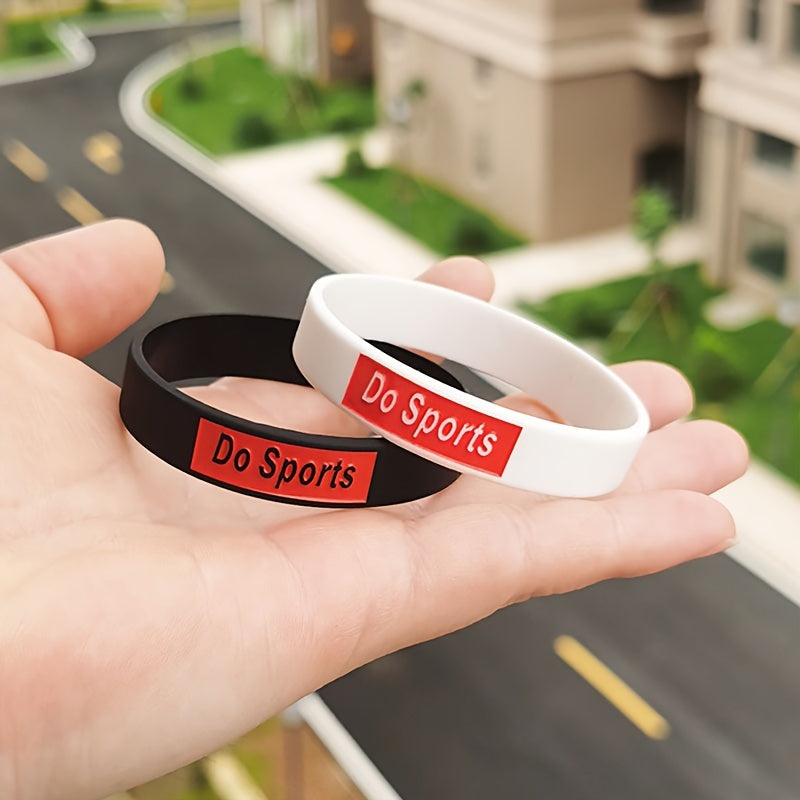 2pcs Silicone Sports Bracelet Comfortable Wristband for Fitness & Sports