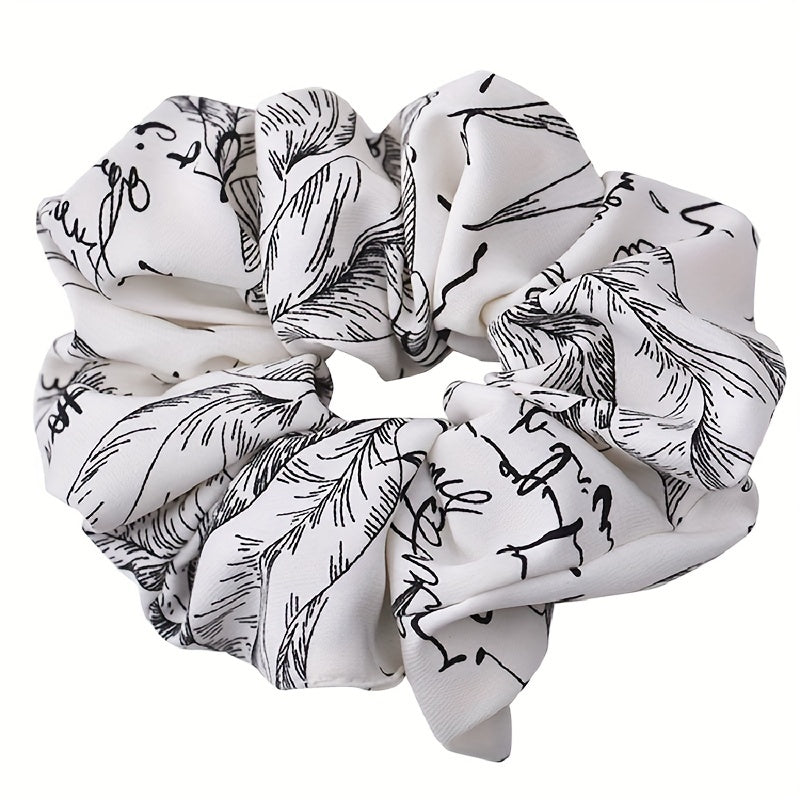 Ink Lines Print Scrunchies Hair Tie Hair Rope Ponytail Holder Women Girls