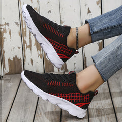 Women's Lace Up Running Shoes Lightweight Comfortable Low Top Sport Shoes