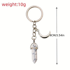 Crystal Decor Keychain Metal Star Moon Key Ring Purse Bag Charm Gift