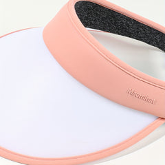 Pink Photochromic Visor Hat Wide Brim Foldable PVC Sun Hat UV Protection